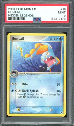 PSA 9 MINT - Huntail #19 Pokemon TCG EX Hidden Legends Common - Image 1