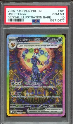 2025 Pokemon TCG SV Prismatic Evolutions #161 Umbreon ex SIR PSA 10 GEM MINT - Image 1