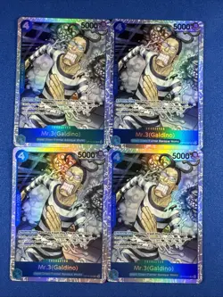 One Piece - 4x Playset Mr.3(Galdino) (056) OP16-056 The Time of Battle Foil NM - Image 1