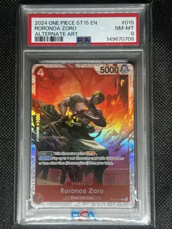 One Piece Starter Deck English ST 21-015 Roronoa Zoro PSA 8 Nm-Mt Alternate Art - Image 1
