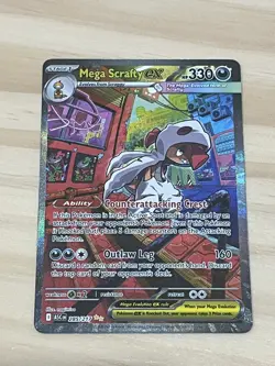 MEGA SCRAFTY EX 285/217 SPECIAL ILLUSTRATION RARE ASCENDED HEROES POKEMON - Image 1