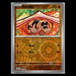 Pokemon Card - Sandile 115/198 - Reverse Holo - Scarlet and Violet Base Set - Image 1