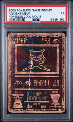 2000 POKEMON GAME MOVIE POKEMON 2000 MOVIE ANCIENT MEW PSA 1 WITH 2+ SWIRLS - Image 1
