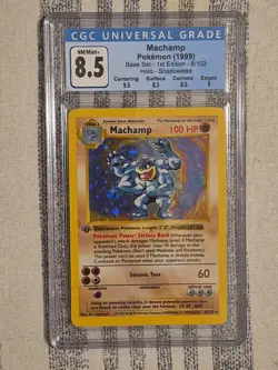 Pokemon TCG Machamp Holo Rare 1st Edition Shadowless 8/102 HP - Image 1