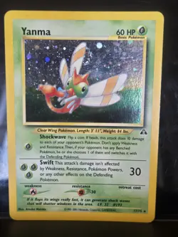 Yanma 17/75 Neo Discovery Unlimited Holo Swirl 🌀 MP Pokemon 🥋✨ - Image 1
