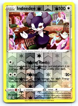 Pokemon Indeedee Shining Fates SHF Reverse Holo 056/072 NM Holo Rare - Image 1