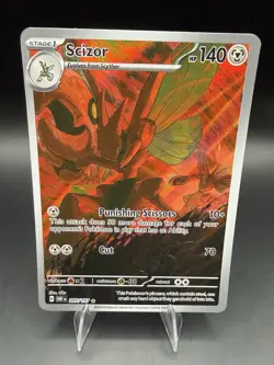 Scizor 205/197 Illustration Rare IR Holo SV03: Obsidian Flames Pokemon Card TCG - Image 1