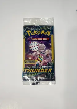 Pokemon TCG Sun And Moon Lost Thunder 3-Card Booster Pack!! 2 Pack Bundle!Sealed - Image 1