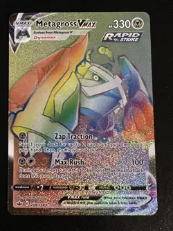 Metagross VMAX 208/198 Pokemon Chilling Reign Rainbow Secret Rare Holo NM - Image 1