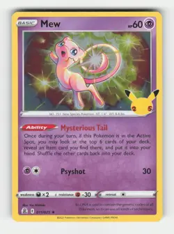 Mew Celebrations (CLB) 011/025 Holofoil Holo Rare NM EN - Image 1