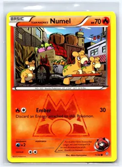 Team Magma's Numel 1/34 Common Double Crisis Pokemon Moderately Played - Image 1