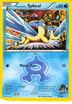 Team Aqua's Spheal 3/34 Common Double Crisis Pokemon Lightly Played - Image 1