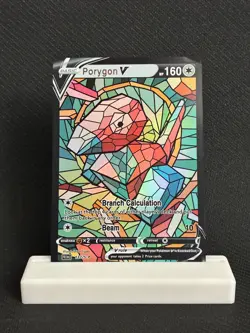 Porygon V 137/S-P Stained Glass Holo Pokemon FAN ART NON-TCG - Image 1
