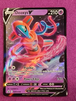 Pokemon TCG Deoxys V SWSH266 Sword & Shield Promo Holo Card LP - Image 1