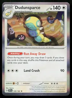 Dudunsparce R Temporal Forces TEF 129/162 Pokemon NM 2024 - Image 1