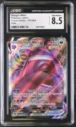 CGC 8.5 GENGAR VMAX 157 FUSION STRIKE SWORD & SHIELD POKEMON NM/ MINT + - Image 1