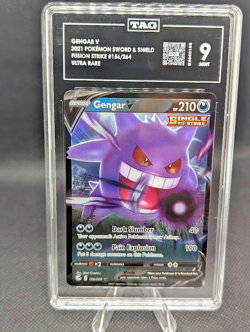 Pokemon Gengar V 156/264 Fusion Strike Ultra Rare Holo PSA 9 2021 - Image 1