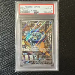 Pokemon TCG Squirtle Stellar Crown Illustration Rare Card 148/142 PSA 10 - Image 1