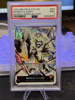 One Piece TCG Monkey D. Luffy ST21-001 Alternate Art EX Gear 5 PSA 9 - Image 1