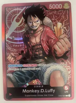 2022 Monkey D Luffy PRE ERRATA Holo Foil ST-01-001 One Piece Card Game - Image 1