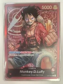 2022 Monkey D Luffy PRE ERRATA Holo Foil ST-01-001 One Piece Card Game - Image 3