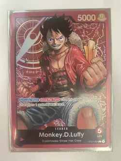2022 Monkey D Luffy PRE ERRATA Holo Foil ST-01-001 One Piece Card Game - Image 4