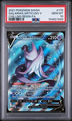 PSA 10 GEM MINT Galarian Articuno V 170/198 Chilling Reign Alt Art Pokemon Card - Image 1