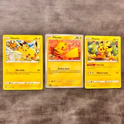 Pokemon TCG Pikachu English Regular 3-Card Lot GO/Lost Origin 049/051/052 - Image 1