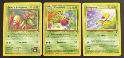 Pokemon Card Lot Ericka’s Bellsprout Weepinbell BS2 Gym Jungle MP-NM 3 Cards - Image 1