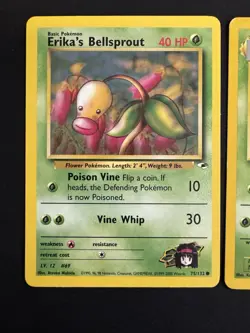 Pokemon Card Lot Ericka’s Bellsprout Weepinbell BS2 Gym Jungle MP-NM 3 Cards - Image 2