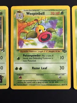 Pokemon Card Lot Ericka’s Bellsprout Weepinbell BS2 Gym Jungle MP-NM 3 Cards - Image 3