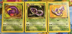 Pokemon Card Lot Arbok Ekans Fossil Team Rocket 3 Cards Vintage LP-MP- English - Image 1