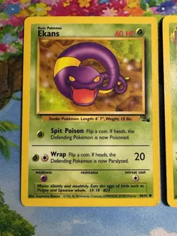 Pokemon Card Lot Arbok Ekans Fossil Team Rocket 3 Cards Vintage LP-MP- English - Image 2
