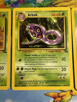 Pokemon Card Lot Arbok Ekans Fossil Team Rocket 3 Cards Vintage LP-MP- English - Image 3