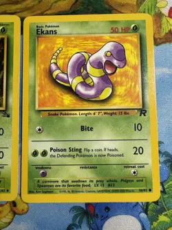 Pokemon Card Lot Arbok Ekans Fossil Team Rocket 3 Cards Vintage LP-MP- English - Image 4