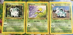 Pokemon Vintage Card Lot Of 3 Nidoran Nidorina Bellsprout Jungle LP-MP - Image 1