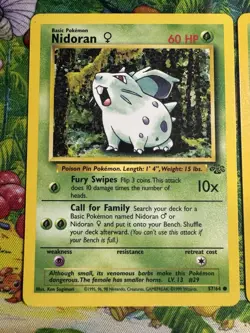Pokemon Vintage Card Lot Of 3 Nidoran Nidorina Bellsprout Jungle LP-MP - Image 2