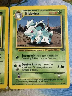 Pokemon Vintage Card Lot Of 3 Nidoran Nidorina Bellsprout Jungle LP-MP - Image 4