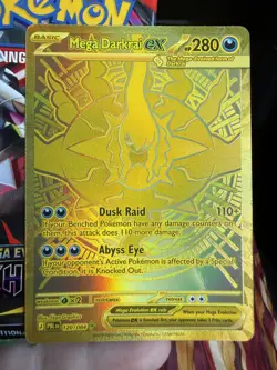 Mega Darkrai EX 120/084 PBL Pitch Black Ultra Rare Gold Holo Foil English Card - Image 2