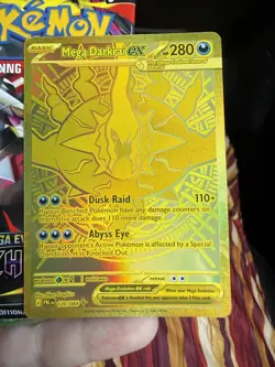 Mega Darkrai EX 120/084 PBL Pitch Black Ultra Rare Gold Holo Foil English Card - Image 4