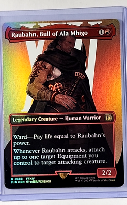 MTG Magic the Gathering Final Fantasy Borderless Foil Raubahn Bull of Ala Mhigo - Image 1