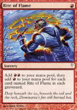 1x Rite of Flame - Foil Moderate Play, English ColdSnap MTG Magic - Image 1