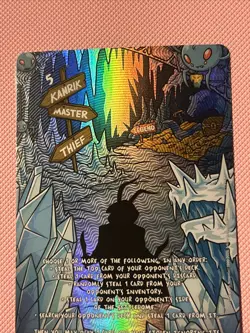 Neopets Battledome TCG Obelisk Alt Art / Album Parody SR* Kanrik, Master Thief - Image 3