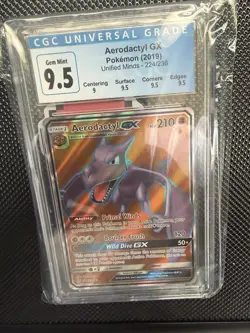 2019 Aerodactyl GX Unified Minds 224/236 Full Art Ultra Rare Holo CGC 9.5✨✨ - Image 1