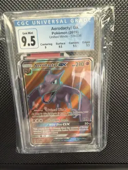 2019 Aerodactyl GX Unified Minds 224/236 Full Art Ultra Rare Holo CGC 9.5✨✨ - Image 2