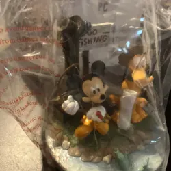 Disney Gone Fishing Mickey & Pluto Figurine Art By Charles & Bruce Boyer - Image 3