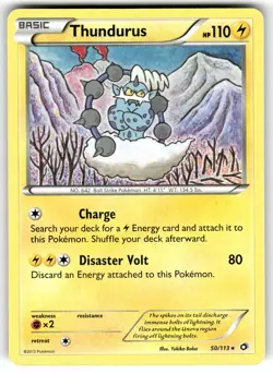 Thundurus (BW Legendary Treasures) 50/113 Rare Deck Exclusives Pokemon LP - Image 1