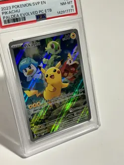 PSA 8 - Pikachu 027 Pokemon Center Paldea Evolved Elite Trainer Box Promo Card - Image 2
