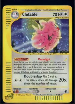 Pokemon EXPEDITION - #7/165 Clefable - Holo - ENG - Lightly Played - Image 1