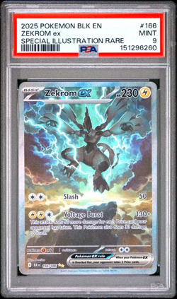 2025 Pokemon Blk En-Black Bolt #166 Zekrom Ex Special Illustration Rare PSA 9 - Image 1